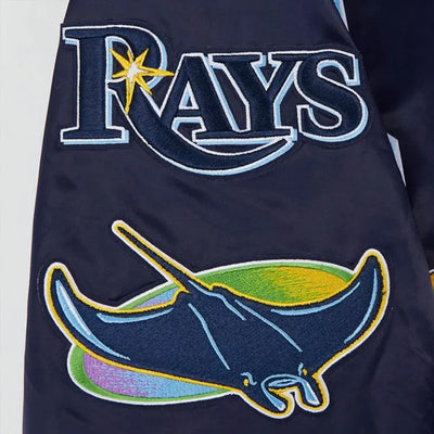Tampa Bay Rays Mashup Classic Rib Navy Blue Full-Snap Satin Men's Jacket