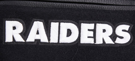 Los Vegas Raiders Mashup Black Wool and Genuine Leather Sleeves Men's Varsity Letterman Jacket