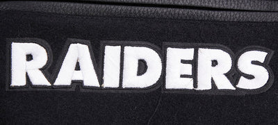 Los Vegas Raiders Mashup Black Wool and Genuine Leather Sleeves Men's Varsity Letterman Jacket