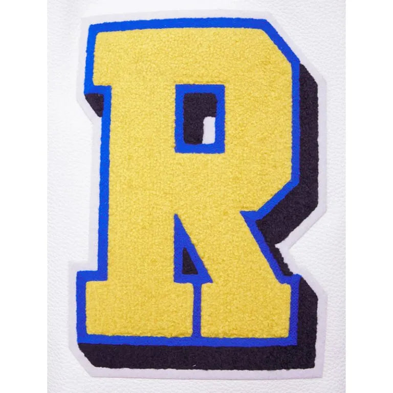 Los Angeles Rams Mashup Royal Blue Wool and White Genuine Leather Sleeves Men's Varsity Letterman Jacket