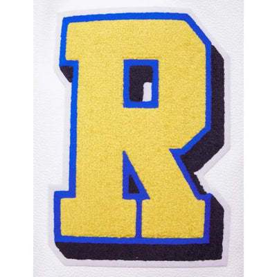 Los Angeles Rams Mashup Royal Blue Wool and White Genuine Leather Sleeves Men's Varsity Letterman Jacket