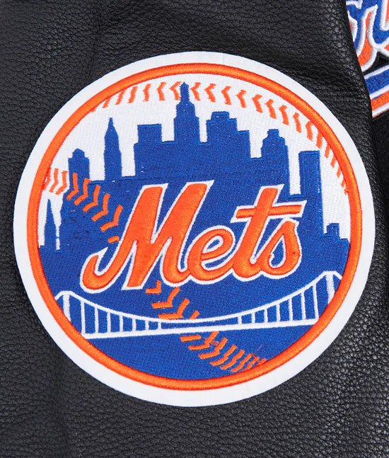 New York Mets Varsity Black Wool & Leather Sleeves Men's Jacket