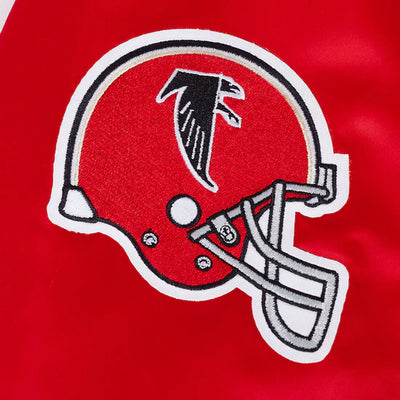 Atlanta Falcons Retro Classic Full-Snap Varsity Red Satin Men's Bomber Jacket