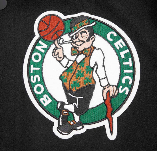 Boston Celtics Mash Up Black Wool & Genuine Leather Sleeves Men's Varsity Letterman Jacket