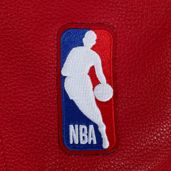 Houston Rockets Retro Classic Rib Varsity Off-White Wool & Red Genuine Leather Sleeves Men's Bomber Jacket