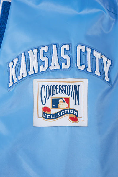Kansas City Royals Retro Classic Rib Royal Blue Satin Men's Jacket
