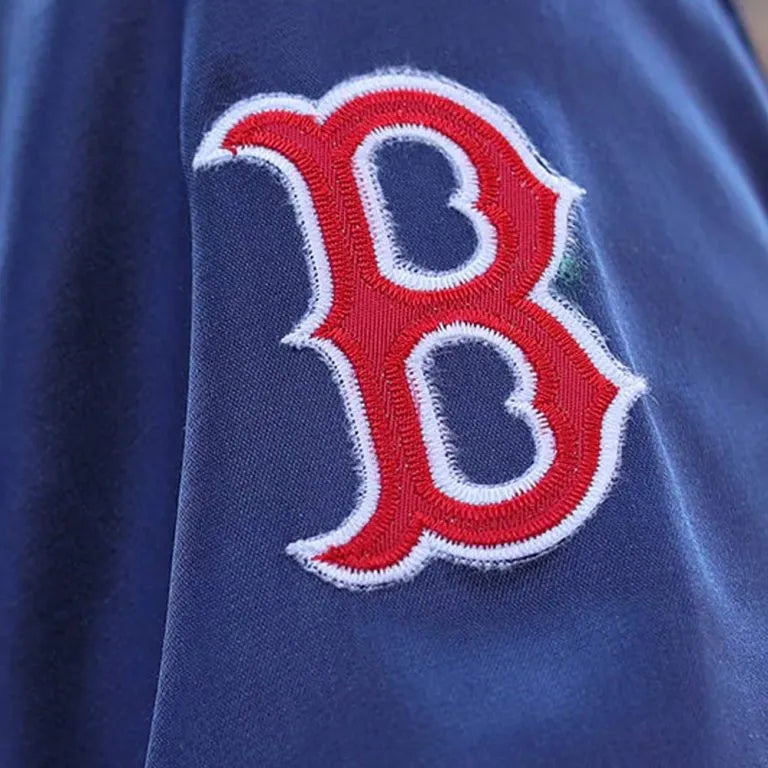 Boston Red Sox 1967 Full-Snap Navy Blue Satin Windbreaker Men's Bomber Jacket