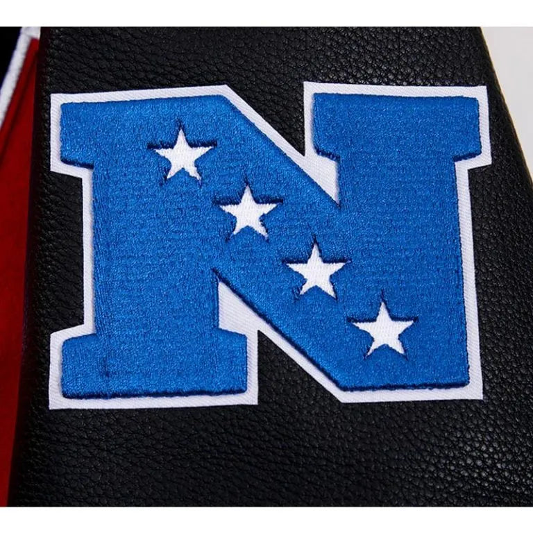 Atlanta Falcons Varsity Red Wool & Black Genuine Leather Sleeves Men's Letterman Jacket