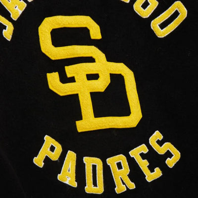 San Diego Padres Black Out Vintage Logo Full-Snap Varsity Men's Jacket