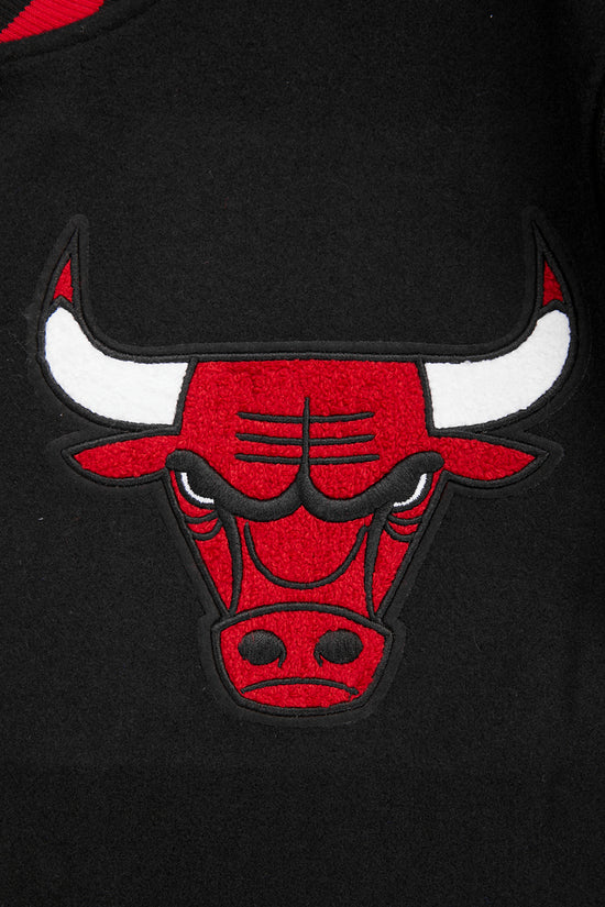 Chicago Bulls Mashup Black Wool & Genuine Leather Sleeves Men's Varsity Letterman Jacket