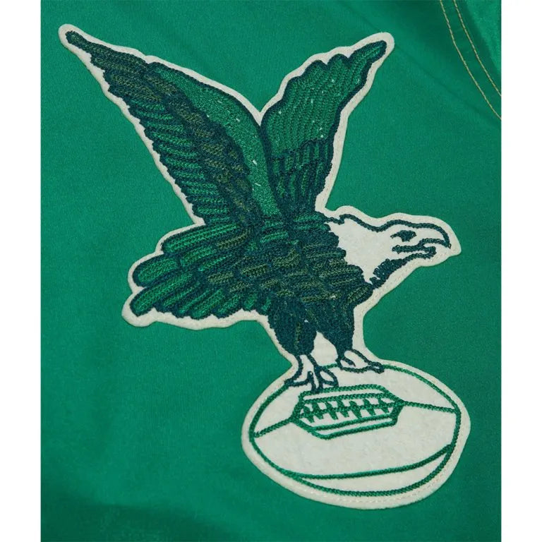 1938 Philadelphia Eagles Full-Snap Varsity Green Satin Men's Bomber Jacket
