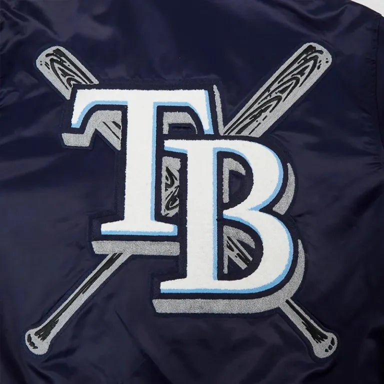 Tampa Bay Rays Mashup Classic Rib Navy Blue Full-Snap Satin Men's Jacket