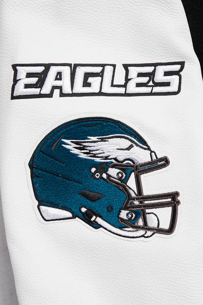 Philadelphia Eagles Mash Up Retro Classic Black Wool & White Genuine Leather Sleeves Men's Varsity Letterman Jacket
