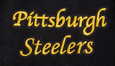 Pittsburgh Steelers Retro Classic Black Wool & Genuine Leather Sleeves Men's Varsity Letterman Jacket
