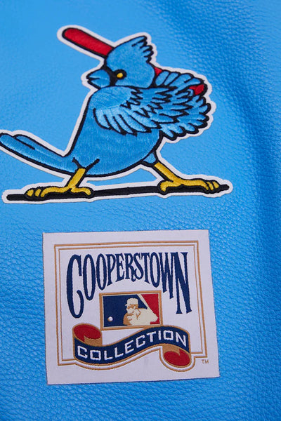 Louis Cardinals White Wool & Blue Leather Sleeves Varsity Men's Jacket