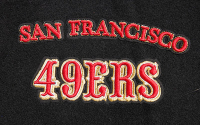 San Francisco 49ers Mash Up Retro Classic Black Wool & Genuine Leather Sleeves Men's Varsity Letterman Jacket