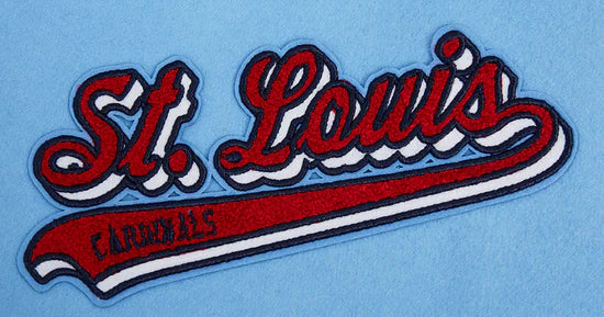 Louis Cardinals Blue Wool & White Leather Sleeves Varsity Men's Jacket