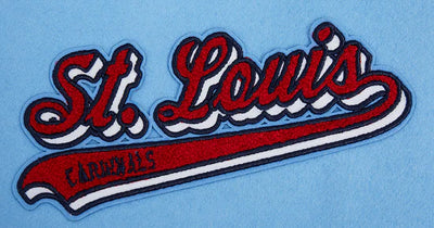 Louis Cardinals Blue Wool & White Leather Sleeves Varsity Men's Jacket