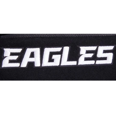 Philadelphia Eagles Mashup Rib Black Wool & Genuine Leather Sleeves Men's Varsity Letterman Jacket