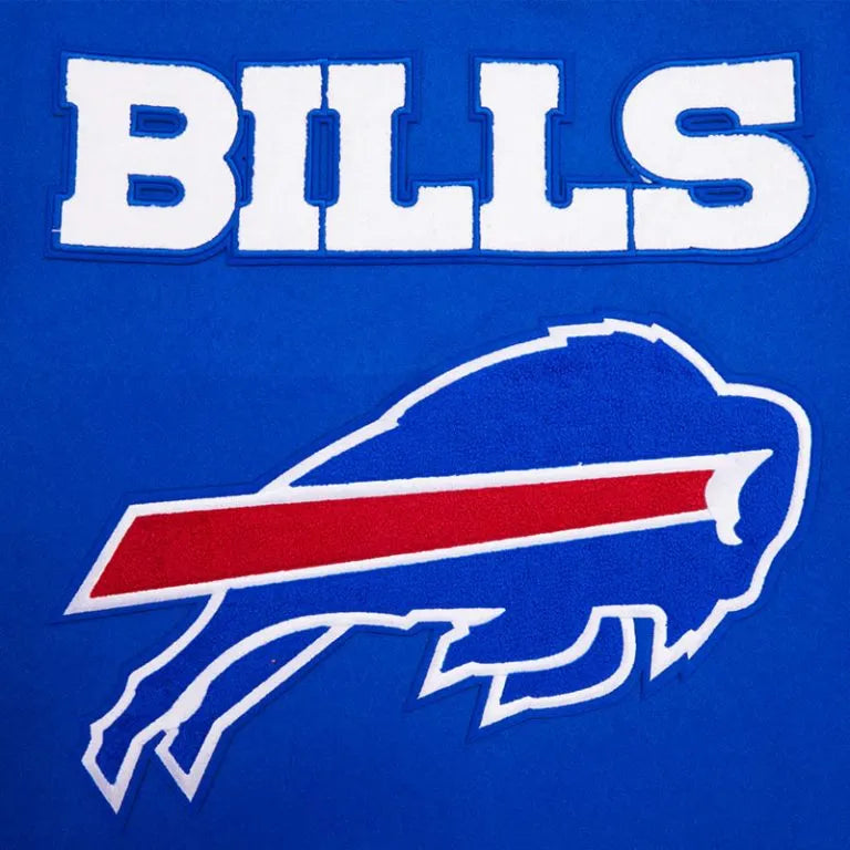 Buffalo Bills Mash Up Royal Blue Wool and White Leather Sleeves Varsity Men's Letterman Jacket