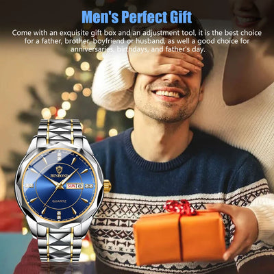 Waterproof Men Watch Stainless Steel Quartz Luminous Classic Business Wristwatch