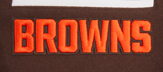Cleveland Browns Mashup Brown Wool & White Genuine Leather Sleeves Men's Varsity Jacket
