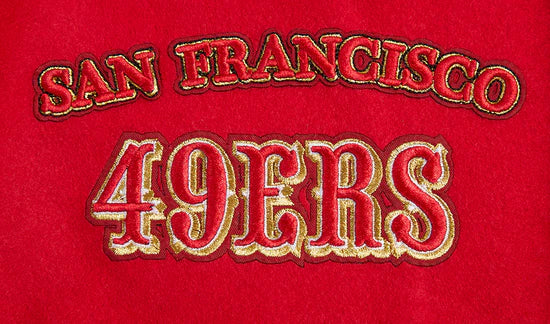 San Francisco 49ers Mash Up Retro Classic Red Wool & Black Genuine Leather Sleeves Men's Varsity Letterman Jacket