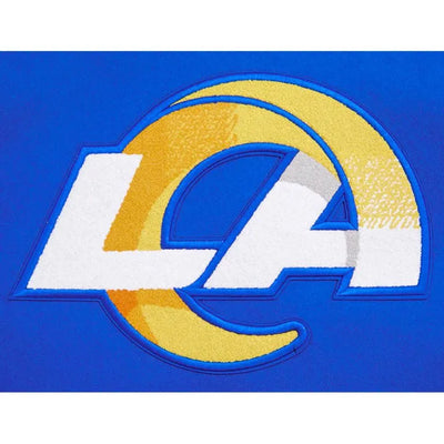 Los Angeles Rams Mashup Royal Blue Wool and White Genuine Leather Sleeves Men's Varsity Letterman Jacket