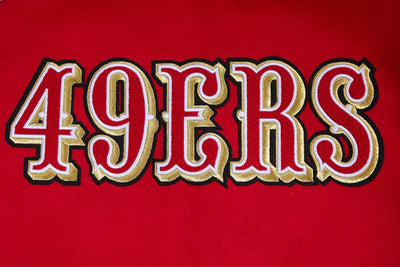 San Francisco 49ers Mash Up Retro Classic Red Wool & White Genuine Leather Sleeves Men's Varsity Letterman Jacket