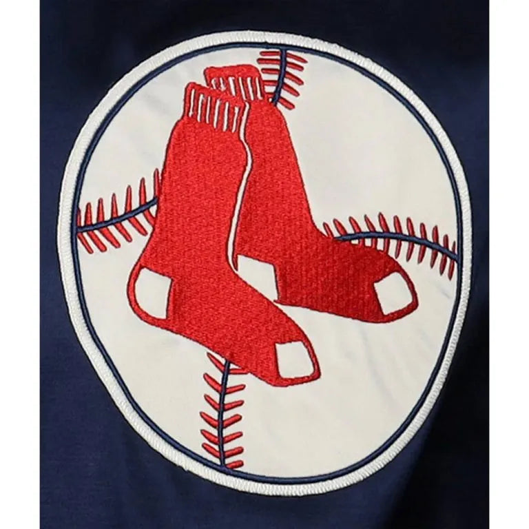 Boston Red Sox 1967 Full-Snap Navy Blue Satin Windbreaker Men's Bomber Jacket