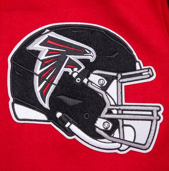 Atlanta Falcons Mashup Varsity Red Wool & Black Genuine Leather Sleeves Men's Jacket