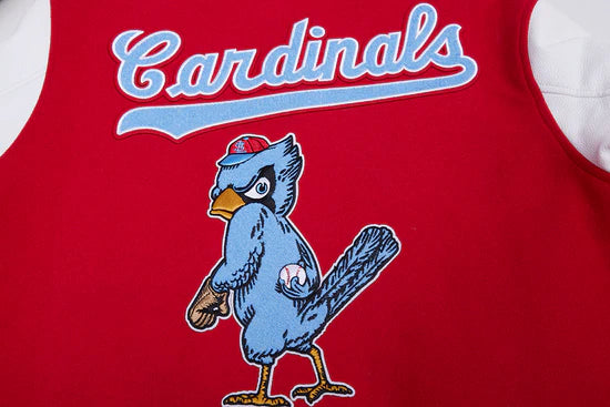 Louis Cardinals Red Wool & White Leather Sleeves Varsity Men's Jacket
