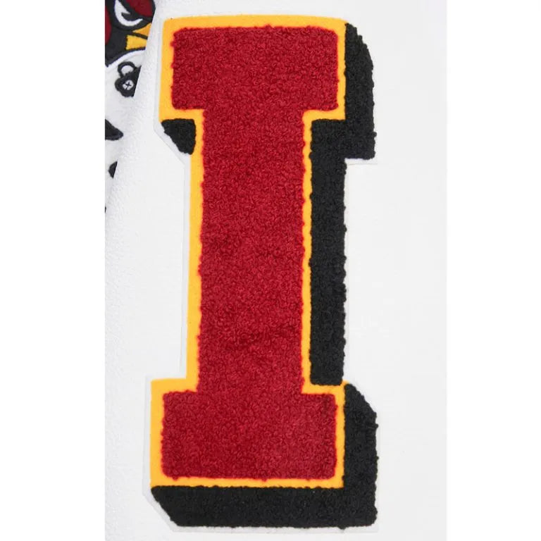 Arizona Cardinals Mashup Rib Black Wool & White Leather Sleeves Varsity Men's Jacket