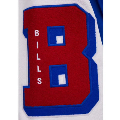 Buffalo Bills Mash Up Royal Blue Wool and White Leather Sleeves Varsity Men's Letterman Jacket
