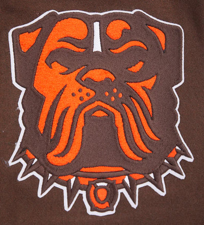 Cleveland Browns Mashup Brown Wool & White Genuine Leather Sleeves Men's Varsity Jacket