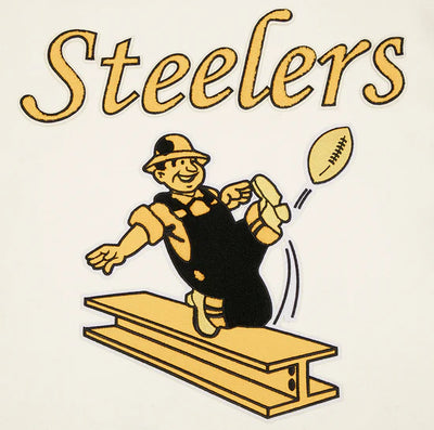 Pittsburgh Steelers Retro Classic Cream Wool & Black Genuine Leather Sleeves Men's Varsity Letterman Jacket