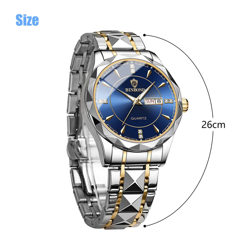 Waterproof Men Watch Stainless Steel Quartz Luminous Classic Business Wristwatch