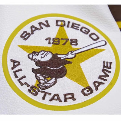 San Diego Padres Brown Wool & White Leather Sleeves Varsity Men's Jacket