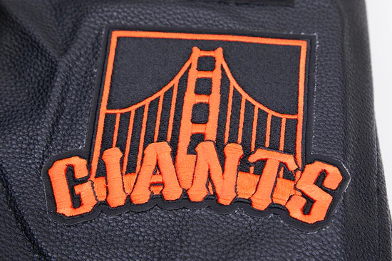 San Francisco Giants Mash Up Full-Zip Varsity Black Wool/Leather Men's Jacket
