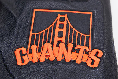 San Francisco Giants Mash Up Full-Zip Varsity Black Wool/Leather Men's Jacket