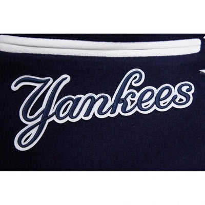 New York Yankees Mash Up Blue Wool & White Leather Sleeves Full-Zip Varsity Men's Jacket