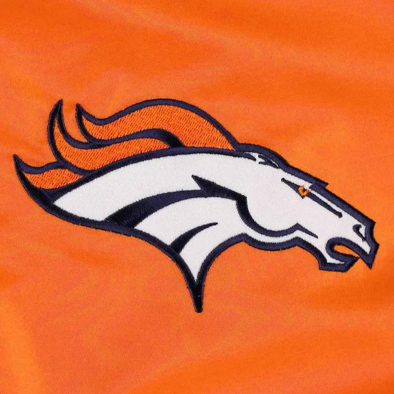 Denver Broncos Full-Snap Varsity Retro Orange Satin Men's Bomber Jacket