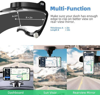 Universal 360° Car Phone Mount Holder For Cell Phone Samsung Galaxy iPhone