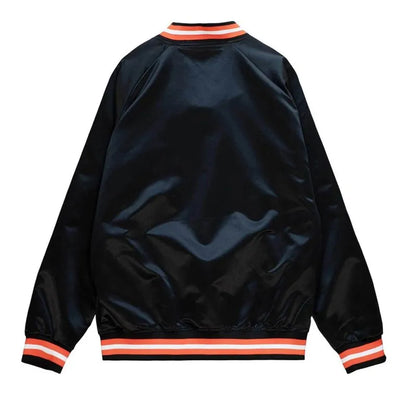 San Francisco Giants Black Orange Rib Full-Snap Lightweight Satin Men's Jacket
