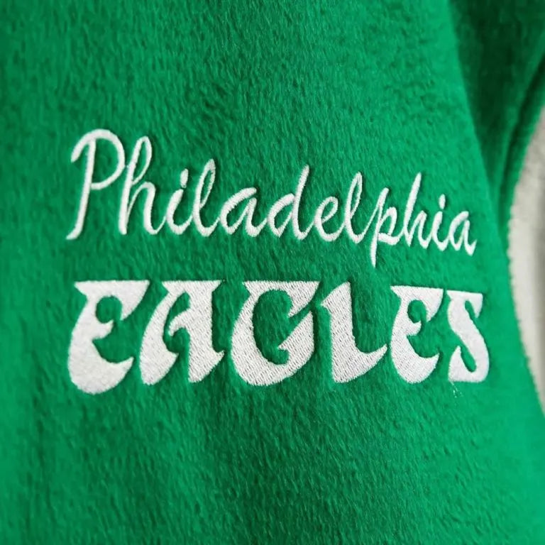 Princess Diana Philadelphia Eagles Varsity Green and Grey Wool Men's Bomber Jacket