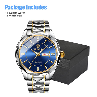 Waterproof Men Watch Stainless Steel Quartz Luminous Classic Business Wristwatch