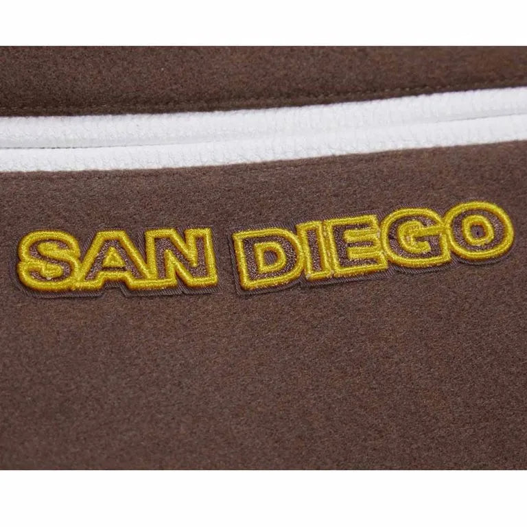 San Diego Padres Brown Wool & White Leather Sleeves Varsity Men's Jacket