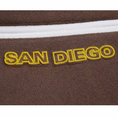 San Diego Padres Brown Wool & White Leather Sleeves Varsity Men's Jacket