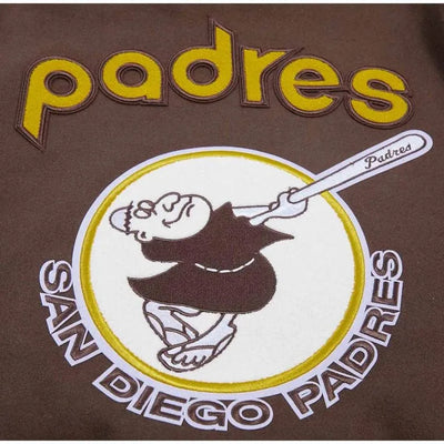 San Diego Padres Brown Wool & White Leather Sleeves Varsity Men's Jacket