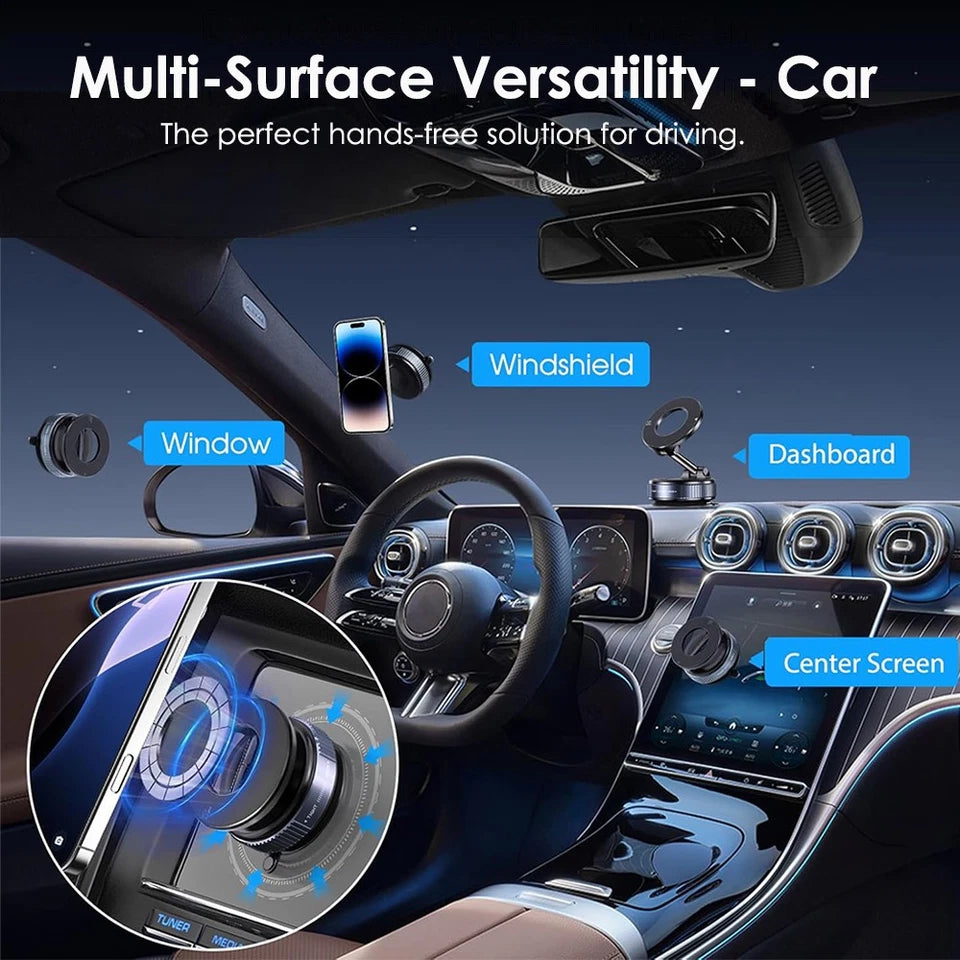 Alloy Folding Strong Magnet Magnetic Phone Holder Desk Wall Car Vacuum Suction Windshield Dashboard Mobile Holder Window Mount
